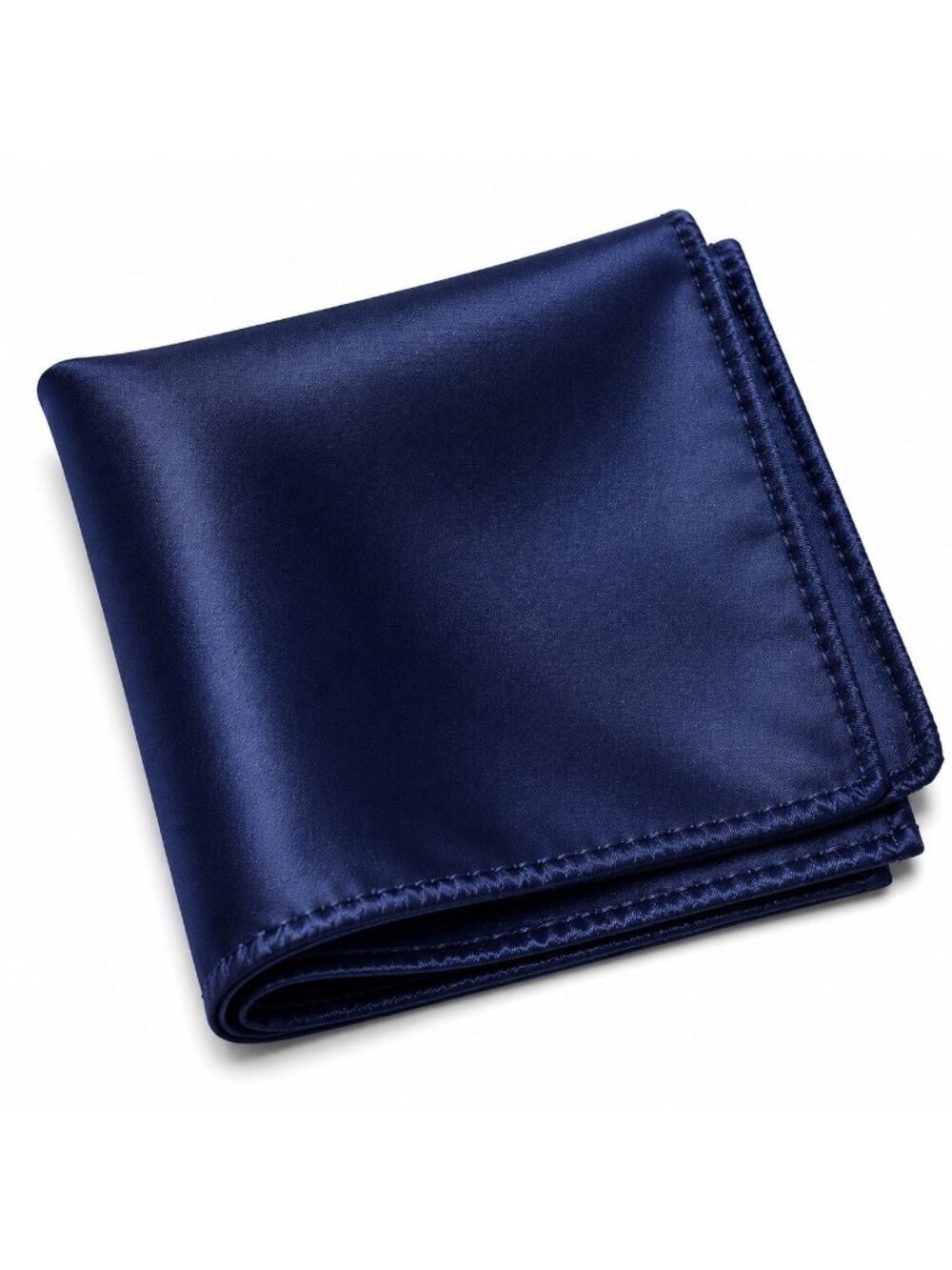 Navy Blue Satin Pocket Square 9x9 Mens Handkerchief Formal